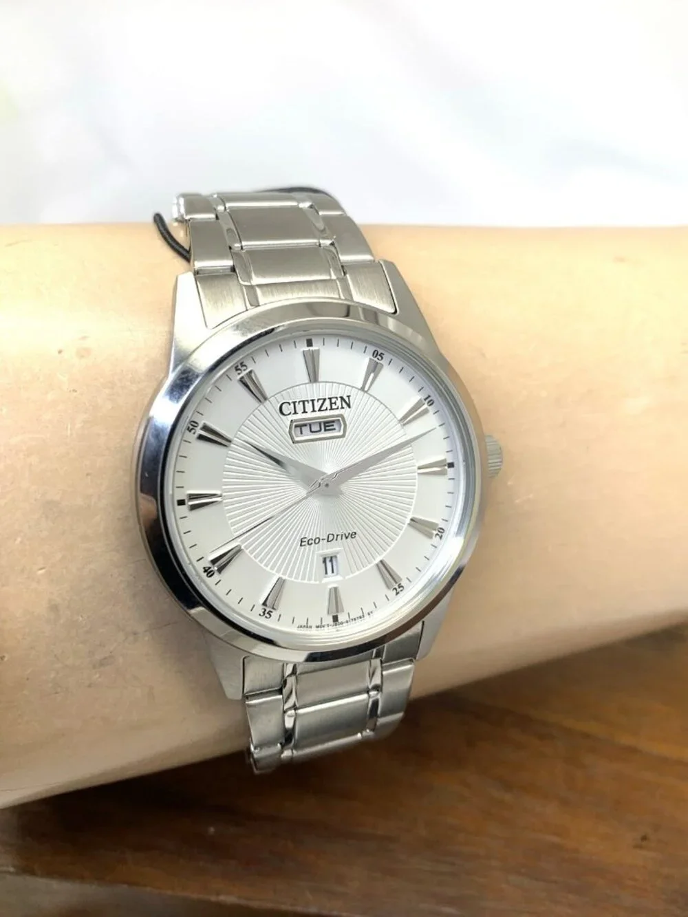 Citizen Men's Watch AW0100-51A Eco-Drive Silver Dial Day Date Steel 40mm